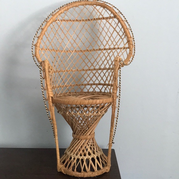 Other - Vintage mini wicker rattan peacock chair